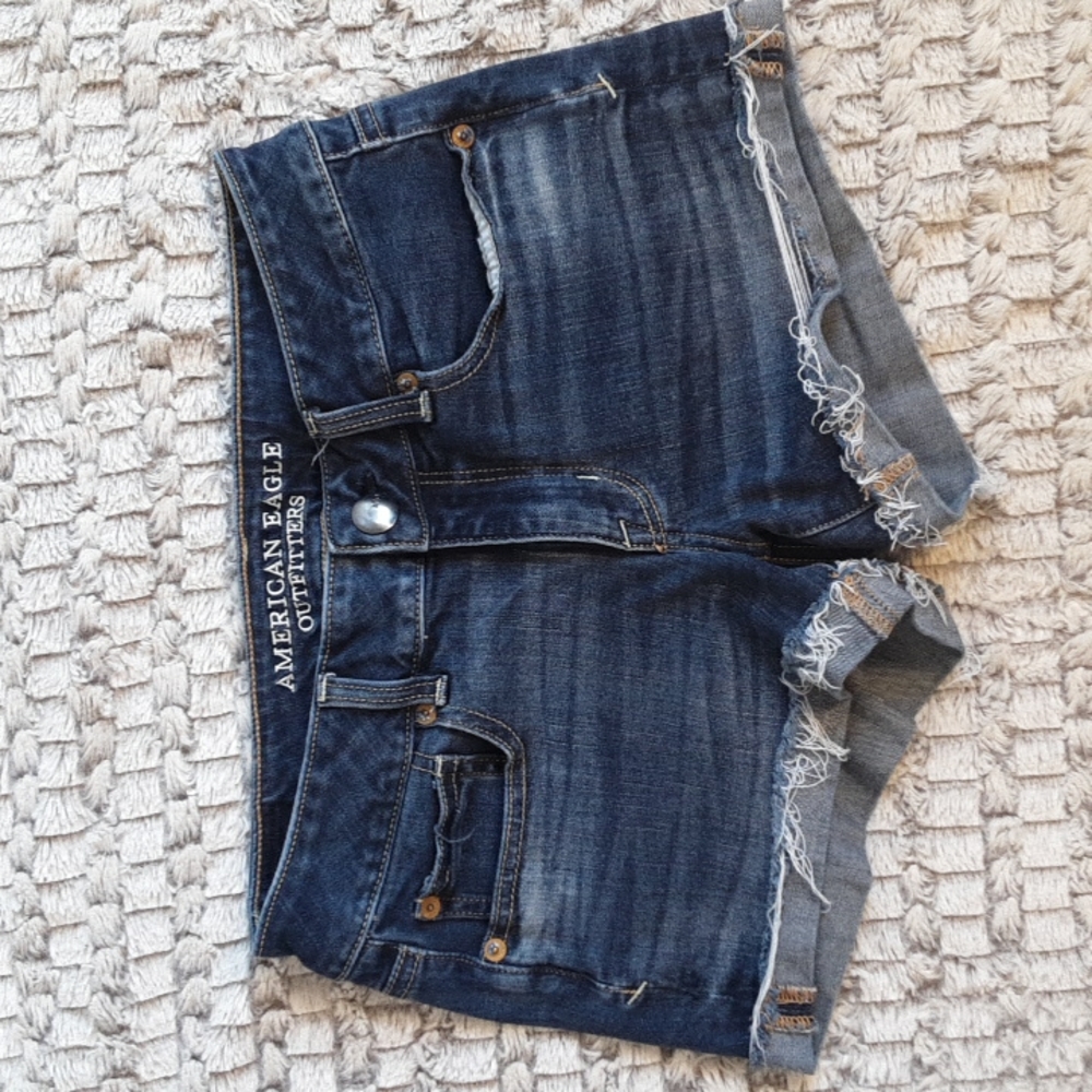 Super Stretch Blue Jean Shorts By American Eagle